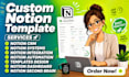 custom notion template notion dashboard notion expert notion workspace notion