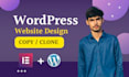 clone,copy and redesign any website into wrodpress elementor
