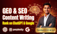 write GEO and SEO content to rank your brand on ai engines