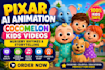 create 3d pixar style ai animation kids animation storytelling 3d cartoon