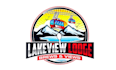 make monogram lake lodge logo with a view serving great beer