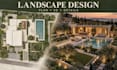 design architectural landscape, background, pool, patio deck and 3d rendering