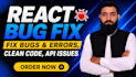 fix react js, javascript, next js bugs and frontend issues