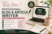 write articles and blog post professionally