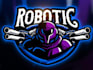 design gaming robot computer mascot logo with business