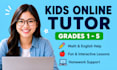 be your expert online tutor for elementary school grade 1 to 5