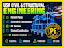 do USA pe civil engineering and structural engineering