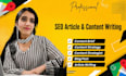 do SEO article writing, content writing and blog post