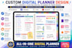 design custom etsy digital planner, hyperlinked planner, etsy digital products