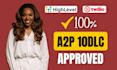 fix gohighlevel a2p 10dlc registration setup ghl a2p phone verification ghl sms