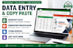 do data entry and create powerpoint presentations