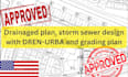 create drainage plan, storm sewer design with dren urba and grading plan
