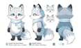 create cute furry character reference sheet