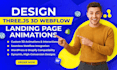build 3d animated landing page for webflow wordpress shopify site design