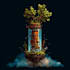 create steam capsule art in pixel art style