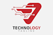 design futuristic tech and IT company logo