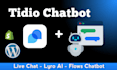 setup tidio live chat, lyro ai and chatbot flows