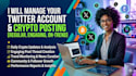 manage twitter account with regular crypto posting