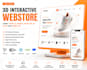 build 3d interactive website using threejs, webgl, babylon js, gsap and webflow
