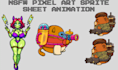 make nsfw pixel art character pixel art sprite sheet animation for game art