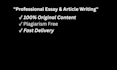 do professional essay and article writing