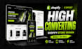 design a high converting shopify one product store with elixir theme