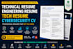 write technical resume, engineering resume, tech resume, and cybersecurity CV