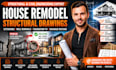 create structural and civil drawings for remodels extensions, foundation repairs