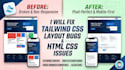 fix tailwind CSS layout responsive bugs and HTML CSS issues