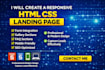 design a responsive HTML CSS landing page