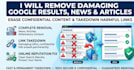 remove damaging google results, confidential content takedown articles