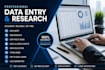 data entry, data analysis, data management