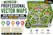 draw office, college, school, event, site plan, google vector maps illustration