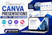 design professional canva presentations and posters
