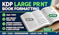 format your book into a large print edition for amazon KDP