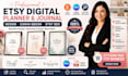 do etsy digital planner, journal design, canva ebook,  digital planner, etsy SEO