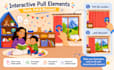pull tab interactive kids book illustrations