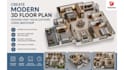 create modern 3d floor plan designs and visualizations using sketchup