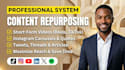 repurpose your content into videos, carousels, scripts and social posts