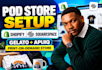 setup gelato apliiq print on demand store on shopify pod squarespace website