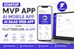 develop startup mvp app, ai mobile app, ai saas web app using flutterflow,ai app