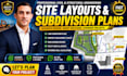 design civil engineering site layouts, subdivision plans and retaining wall draw