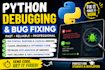 investigate and debug your python code and explain it simply