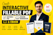 create interactive editable and fillable pdf workbook and ebook design