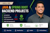 do java, spring boot backend projects with spring security and jwt, rest api