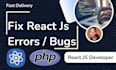 fix bugs or errors in react js