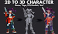 convert 2d image to 3d character model printable stl 3mf file
