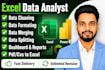 excel data cleaning, formatting, data merging, and splitting