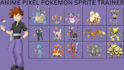 create anime pixel art pokemon trainer sprite game character retro pixel sprite