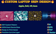 design custom laptop back cover skin template from pattern